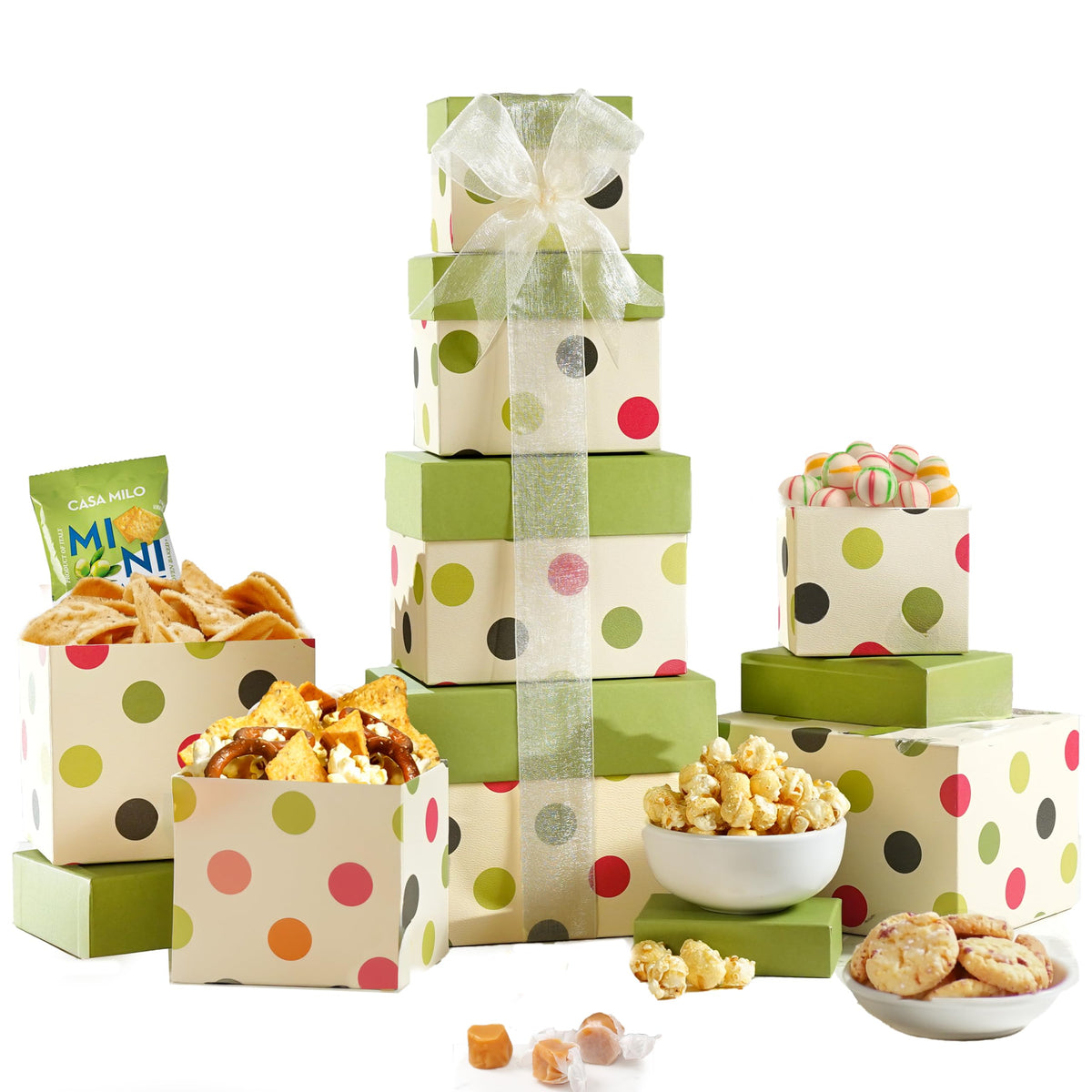 Broadway Basketeers Gourmet Food Gift Basket Tower Snack Gifts for Women, Men, Families, College, Delivery for, Appreciation, Thank You, Birthday, Easter, Corporate, Get Well Soon Care Package