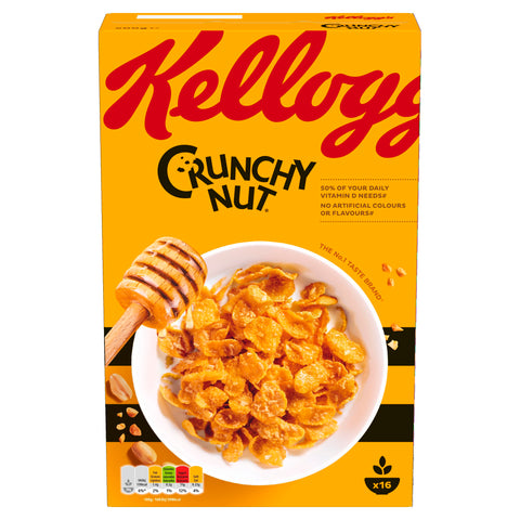 Kellogg's Crunchy Nut Breakfast Cereal Box, 500g