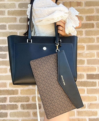 Michael Kors MICHAEL Michael Kors Maisie Large Pebbled Leather 3-IN-1 Tote Bag bundled Purse Hook