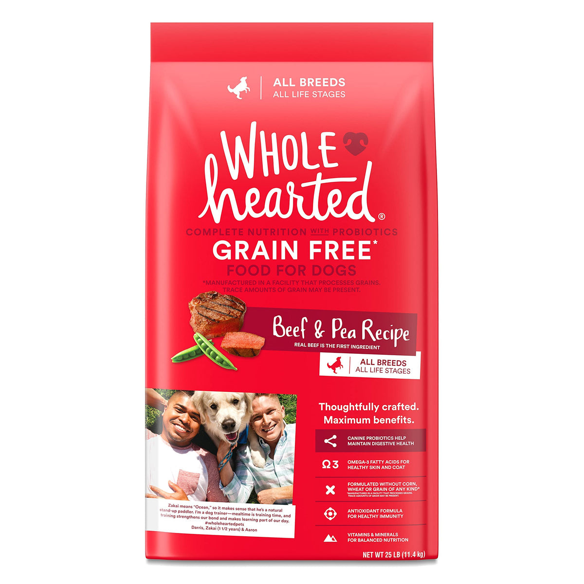 WholeHearted Grain Free All Life Stages Beef & Pea Formula Dry Dog Food, 25 lbs.