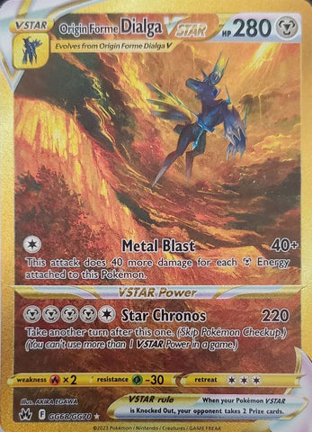 Pokemon - Origin Forme Dialga VSTAR GG68/GG70 - Crown Zenith - Galarian Gallery - Secret Rare - Gold Card