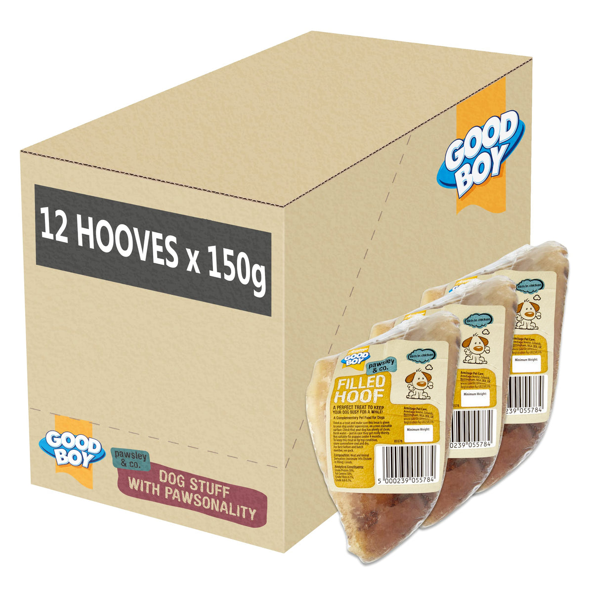 Good Boy Filled Hoof, case of 12