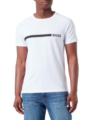 BOSS Men's T-Shirt RN Slim Fit Beach, White100, M