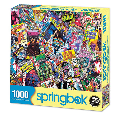 Springbok's 1000 Piece Jigsaw Puzzle Comic Books Galore - Made in USA