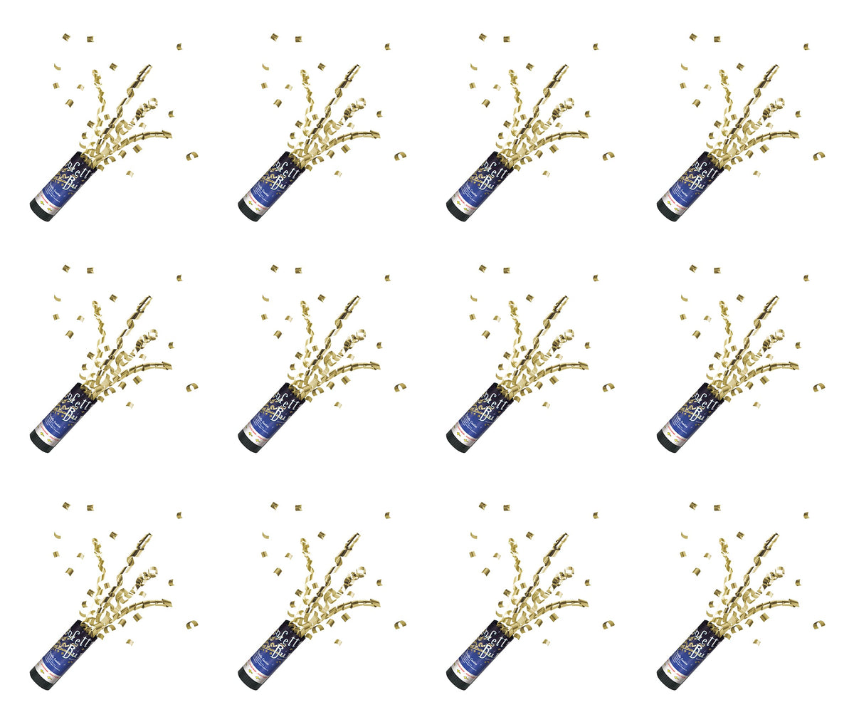 Beistle 12 Piece New Year's Eve Confetti Bursts With Streamers For NYE Party Celebration