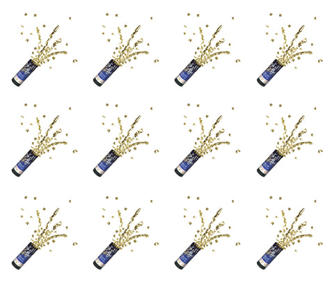 Beistle 12 Piece New Year's Eve Confetti Bursts With Streamers For NYE Party Celebration
