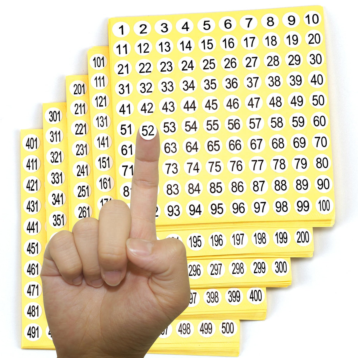 1-500 Round Number Stickers Labels 15 Sets 7500 Self Adhesive Labels Small Consecutive Number Decals Number Signs Inventory Stickers for Organizing and Storage Classification
