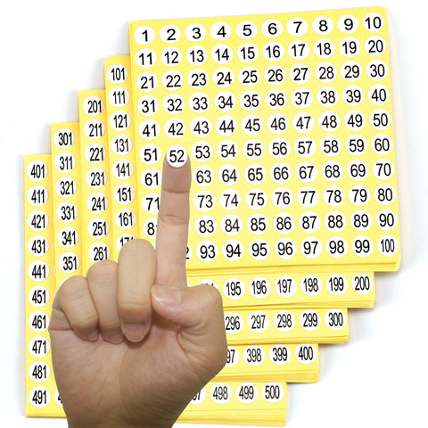 1-500 Round Number Stickers Labels 15 Sets 7500 Self Adhesive Labels Small Consecutive Number Decals Number Signs Inventory Stickers for Organizing and Storage Classification