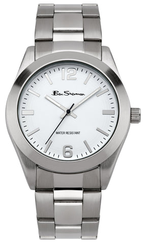 Ben Sherman Men's Quartz Watch with Silver Dial Analogue Display and Silver Stainless Steel Bracelet BS117