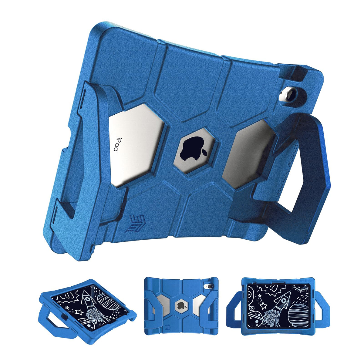 STM Goods Duxling iPad 10th Generation Case for Kids - Ultra-Protective, Two-Handle Design Allows for Easy Carry and Functions as a Multi-Angle Stand (Blue)