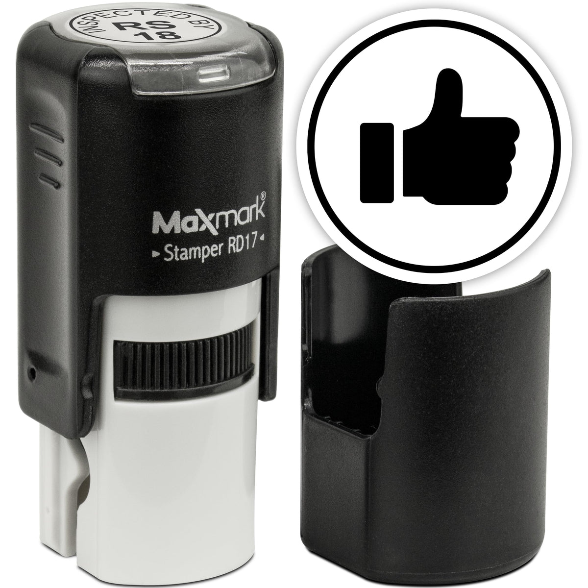 MaxMark Round Self Inking Emoji Stamp - Like - Black Ink