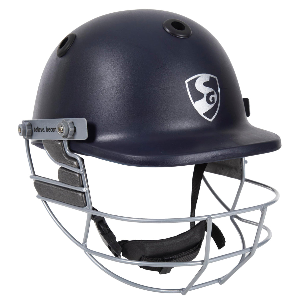 SG OPTIPRO Cricket Helmet | Navy Blue | Size: Large | for Men & Boys | Adjustable Steel Grill | Breathable Inner Padding | Lightweight