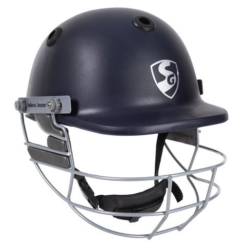 SG OPTIPRO Cricket Helmet | Navy Blue | Size: Large | for Men & Boys | Adjustable Steel Grill | Breathable Inner Padding | Lightweight