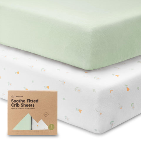 2-Pack Organic Crib Sheets for Boys, Girls - Jersey Fitted Crib Sheet, Baby Crib Sheets Neutral, Crib Mattress Sheet, Cotton Crib Sheets, Soft Baby Sheets, Unisex Crib Fitted Sheet (Wildflowers)