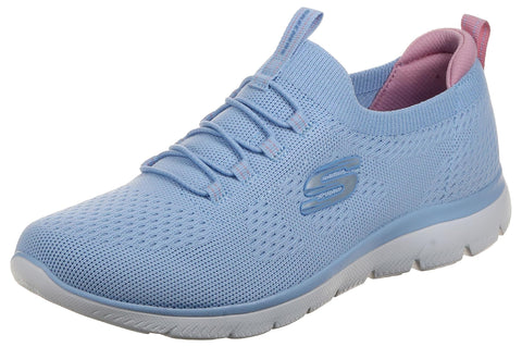 Skechers Women's Summits-Top Player Sneaker, Light Blue/Multi=LBMT, 10.5