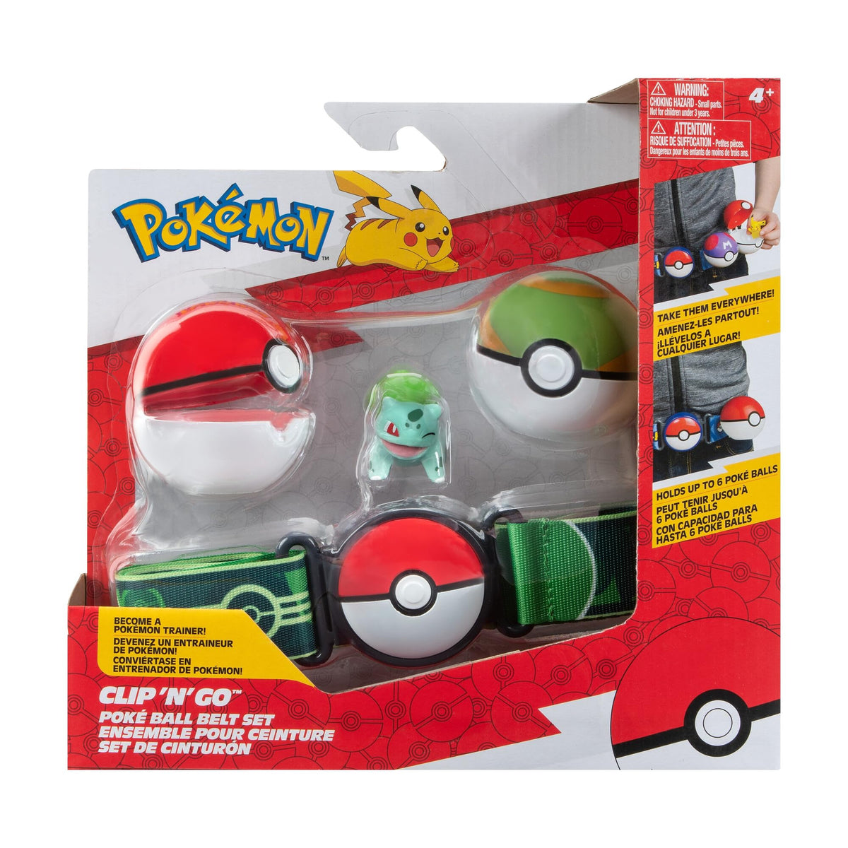 PokÃ©mon Set-2-Inch Bulbasaur Battle Figure with Clip â€˜Nâ€™ Go with Nest Ball and PokÃ©ball Accessories