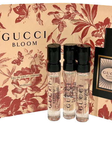 Gucci Bloom INTENSE Sample Perfume Women EDP Spray 1.5 ml / 0.05 oz - set of 3