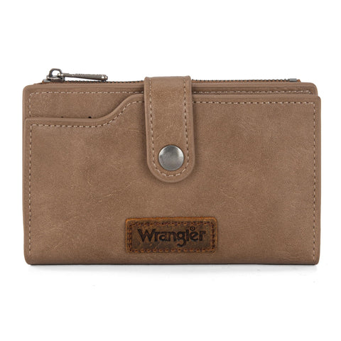 Wrangler Wallet for Women Bifold Card Holder with Zipper Pocket Ladies Clutch Purse with ID Window Gifts for Women Men WG119-W002KH