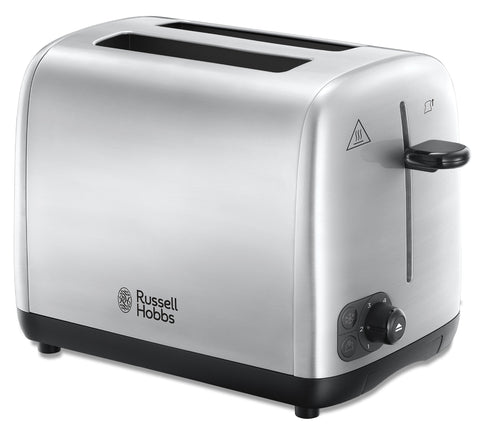 Russell Hobbs 2 Slice Toaster with Perfect Toast Technology for improved evenness (Wide slots, Lift & look feature, 6 Browning levels, Frozen & Cancel function, 850W, Brushed Stainless Steel ) 24081