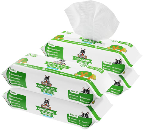 Pogi's Dog Grooming Wipes - 400 Dog Wipes for Cleaning and Deodorising - Plant-Based, Hypoallergenic Pet Wipes for Dogs, Puppy Wipes - Quick Bath Dog Wipes for Paws, Butt, & Body - Fragrance Free
