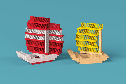 Tegu 40 Piece Perfect Blocks Building Set Rainbow (Amazon Exclusive)