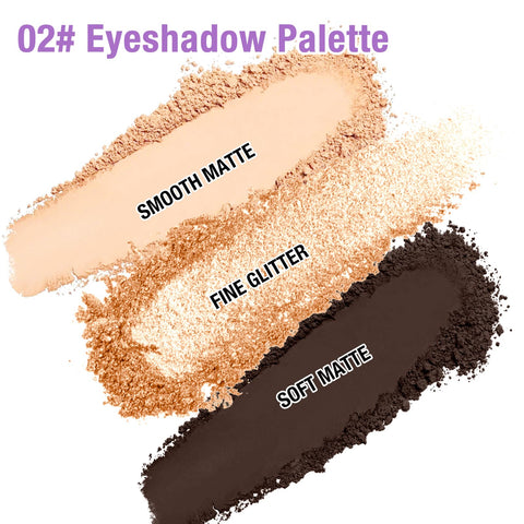 Boobeen 3 Colors Eyeshadow Palette Makeup, Matte and Glitter Eyeshadow, Highly Pigmented Blendable Creamy Eye Shadow Powder, Bright Shimmer Travel Eyeshadow palettes for Girl Women