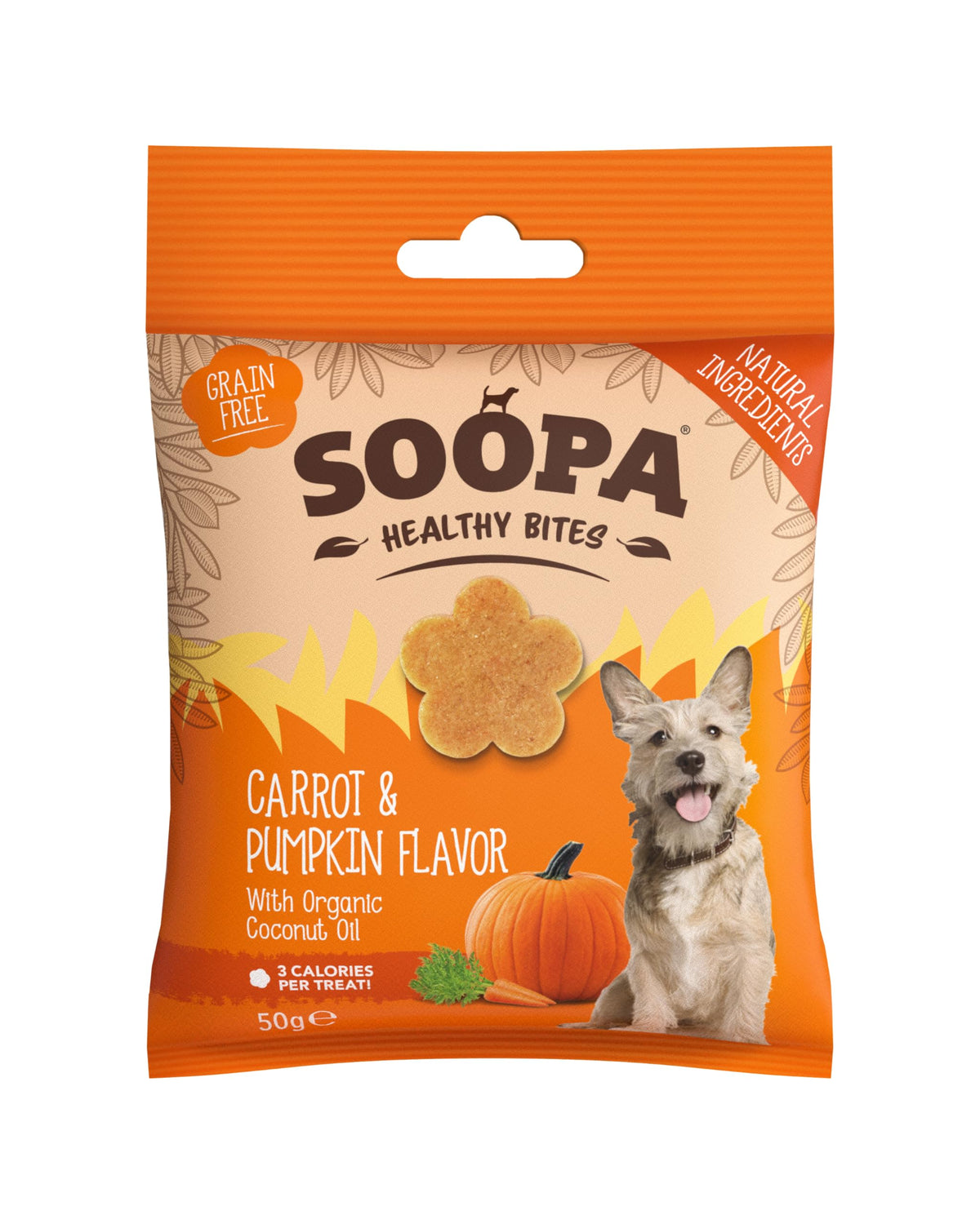 Soopa Pumpkin and Carrot Healthy Bites Dog Treat, 50 g