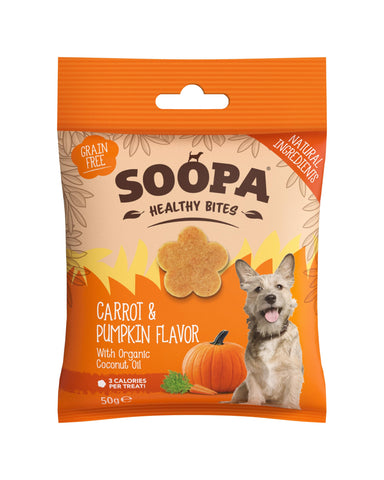 Soopa Pumpkin and Carrot Healthy Bites Dog Treat, 50 g