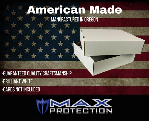 (10) 3200 Count Corrugated Cardboard Storage Boxes by Max Pro for Baseball, Football, Basketball, Hockey, Nascar, Sportscards, Gaming & Trading Cards Collecting Supplies FULL LID