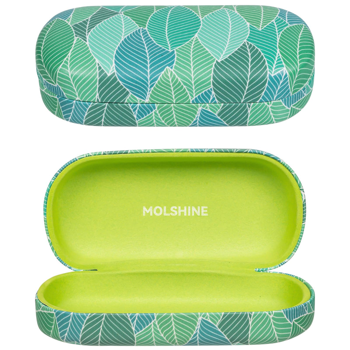 molshine Hard Shell Sunglasses Case,Classic Large Glasses Case for Women Men,Sunglass Eyeglasses (Leaves)