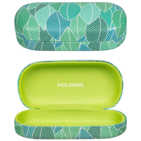 molshine Hard Shell Sunglasses Case,Classic Large Glasses Case for Women Men,Sunglass Eyeglasses (Leaves)