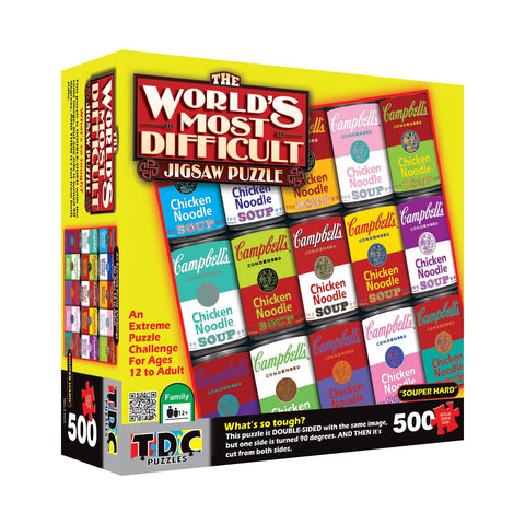 TDC Games WorldÃƒÂ¢Ã¢â€šÂ¬Ã¢â€žÂ¢s Most Difficult Jigsaw Puzzle CampbellÃƒÂ¢Ã¢â€šÂ¬Ã¢â€žÂ¢s Souper Hard Double Sided Puzzle - 15 in