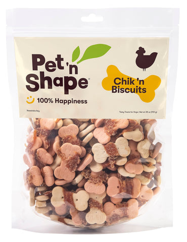 '---Pet 'n Shape Chik 'n Wrapped Biscuits - Natural Chicken Wrapped Dog Treats - 35 Ounce