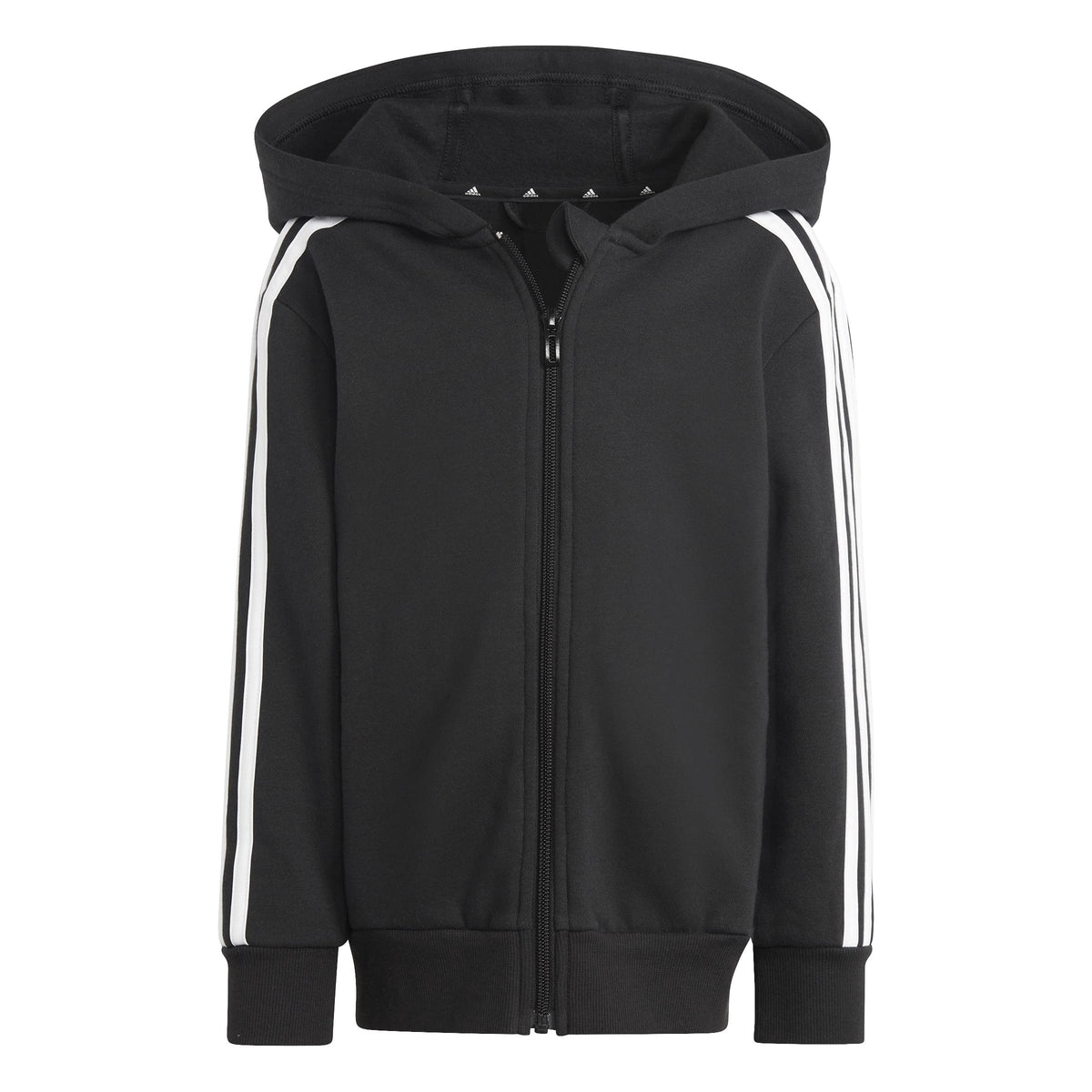 adidas Kids Little Kids Essentials 3-Stripes Zip Hoody (Gender Neutral) Black/White