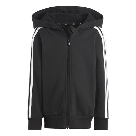 adidas Kids Little Kids Essentials 3-Stripes Zip Hoody (Gender Neutral) Black/White