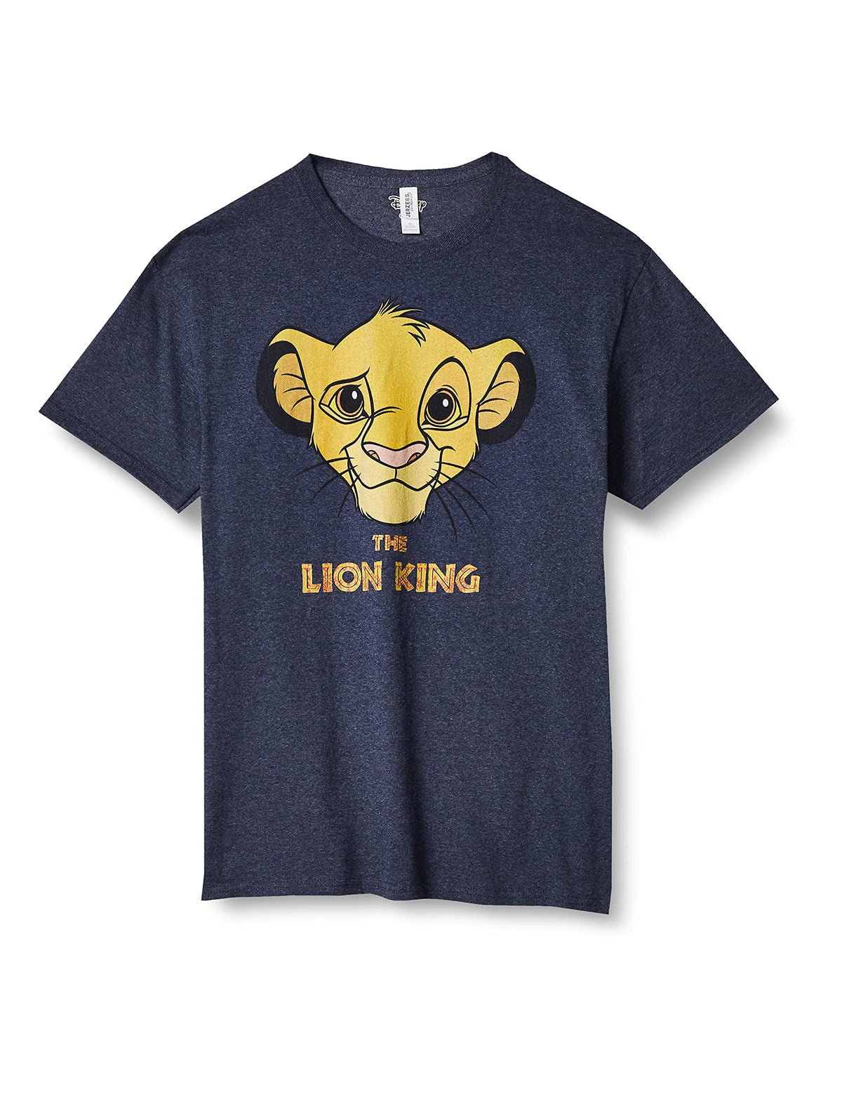 Disney Men's Lion King Simba Face Paint Graphic T-Shirt, Navy Heather, Large