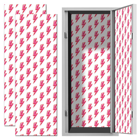 2Pcs School Locker Magnetic Wallpaper for Girls - 11.8'' x35.4'' Reusable Locker Decorations, Trimmable Removable Locker Accessories for Middle High School, Lightning Style