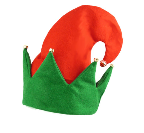 Henbrandt Adult Elf Hat with Bells Red and Green Felt Elves Hat Christmas Novelty Gift Xmas Party Hats Jingle Bells Elf Fancy Dress Costume Accessories for Men and Women