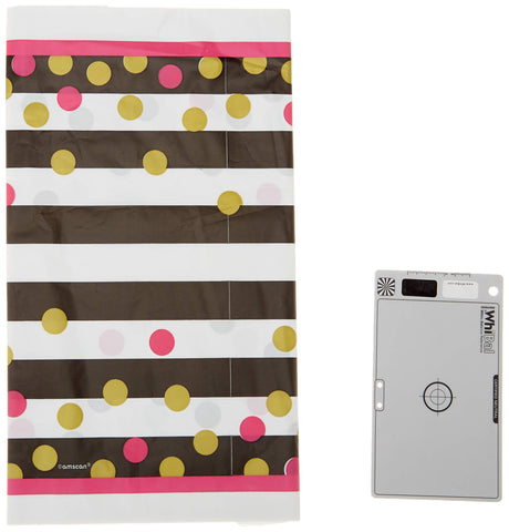 Amscan 571757 Pink and Gold Confetti Plastic Table Cover 1 ct.