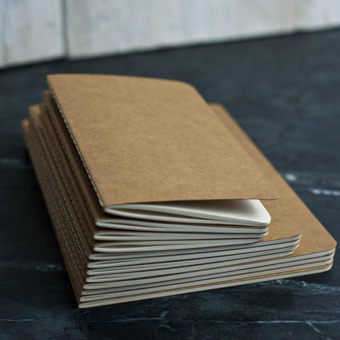 Ox & Pine Kraft Notebook Refills for Refillable Leather Journal (4 Pack) 4"x6", 5"x7", or 6"x8" (5x7, Lined Paper)