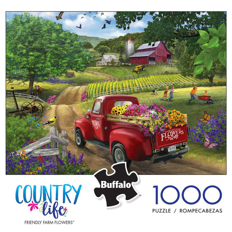 Buffalo Games - Friendly Farm Flowers - 1000 Piece Jigsaw Puzzle