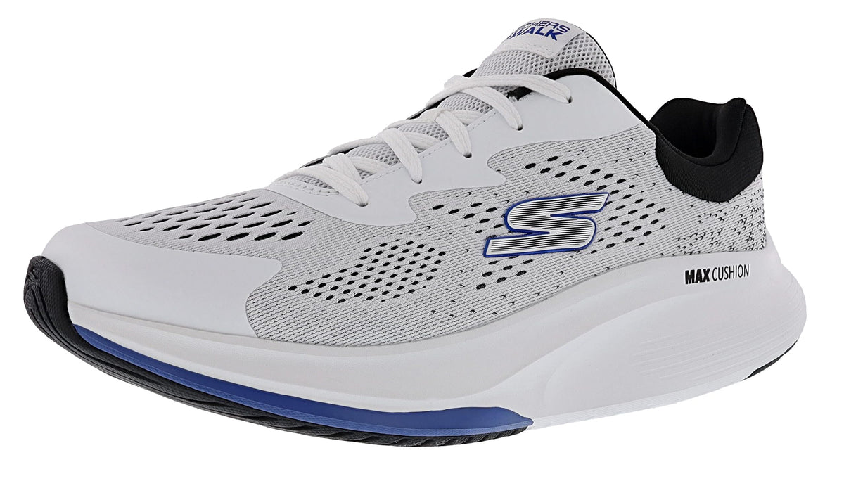 SKECHERS Men's Go Walk Max Walker-Augustus Sneaker, White/Black, 14