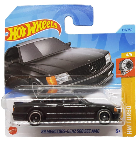 Hot Wheels - ´89 Mercedes-Benz 560 SEC AMG - HW Turbo 4/5 - HKG45 - Short Card - Black - Mattel 2023