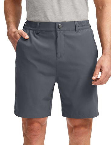 Soothfeel Men's Golf Shorts with 5 Pockets 7 Inch Stretch Lightweight Quick Dry Hiking Casual Work Dress Shorts for Men?Deep Grey,M?