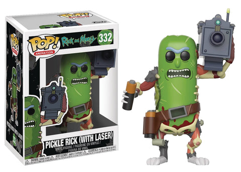 Funko Pop! Animation: Rick and Morty - Pickle Rick with Laser Cannon #332 Vinyl Figure (Bundled with Pop Box Protector Case)