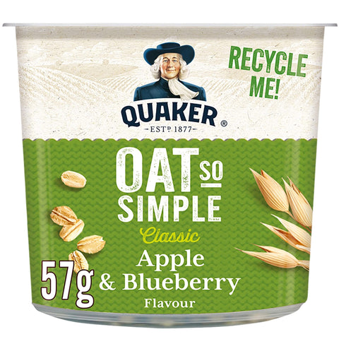 Quaker Oat So Simple Apple and Blueberry Porridge Pots - 8x57g