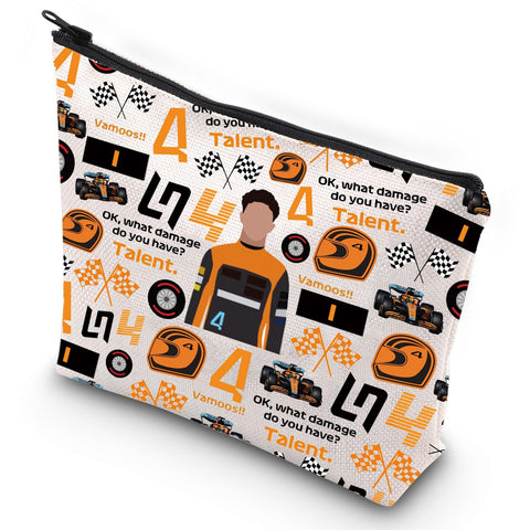 WZMPA Racing Fans Cosmetic Bag Racing Lover Gifts Ok What Damage Do You Have Talent Zipper Pouch Bag Racing Merchandise (4 Talent)