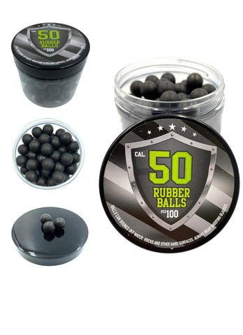 100x Hard Rubber Balls Paintballs for Training Shooting Home and Self Defense Pistols in 50 Cal.
