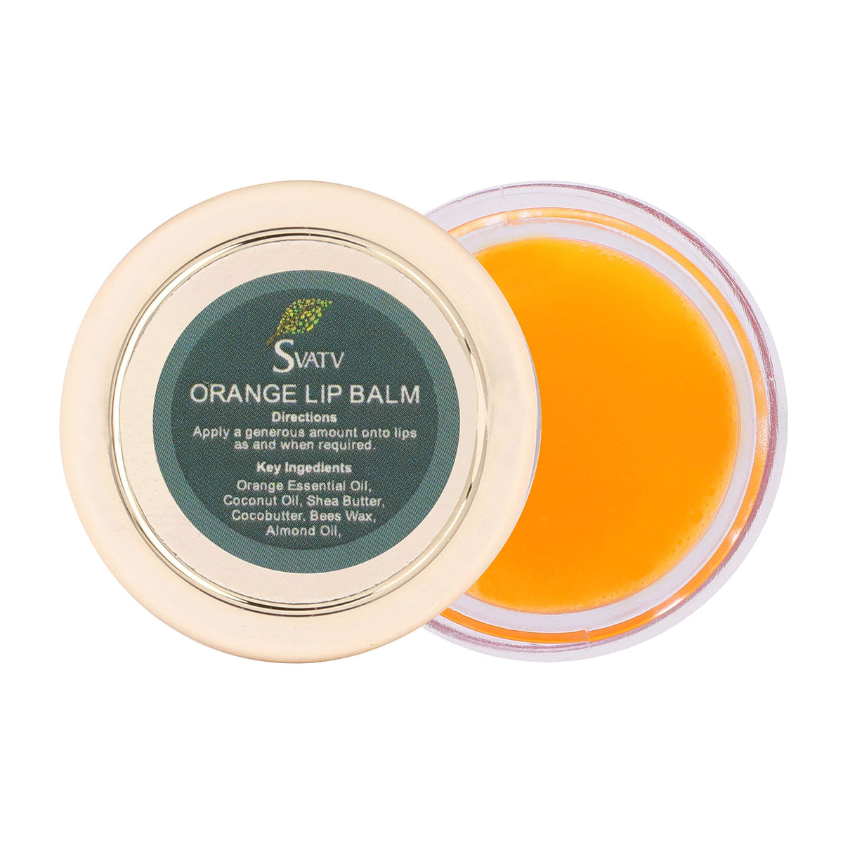 SVATV Orange Flavored Lip Balm. With Natural Ingredients - Shea Butter Beeswax & Coconut Oil To Nourished Repair Dry Or Chapped Lips, Best Moisturizing Lip Balm For Men & Women 15ml / 0.5 Oz