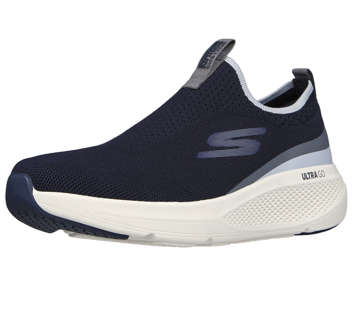 Skechers Men's GOrun Elevate-Athletic Slip-On Workout Running Shoe Sneaker with Cushioning, Navy/Grey, 11.5